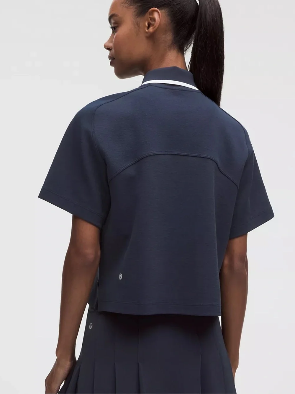 Lululemon Cotton-Blend Pique Short-Sleeve Polo Shirt XXS NAVY BLUE polo top